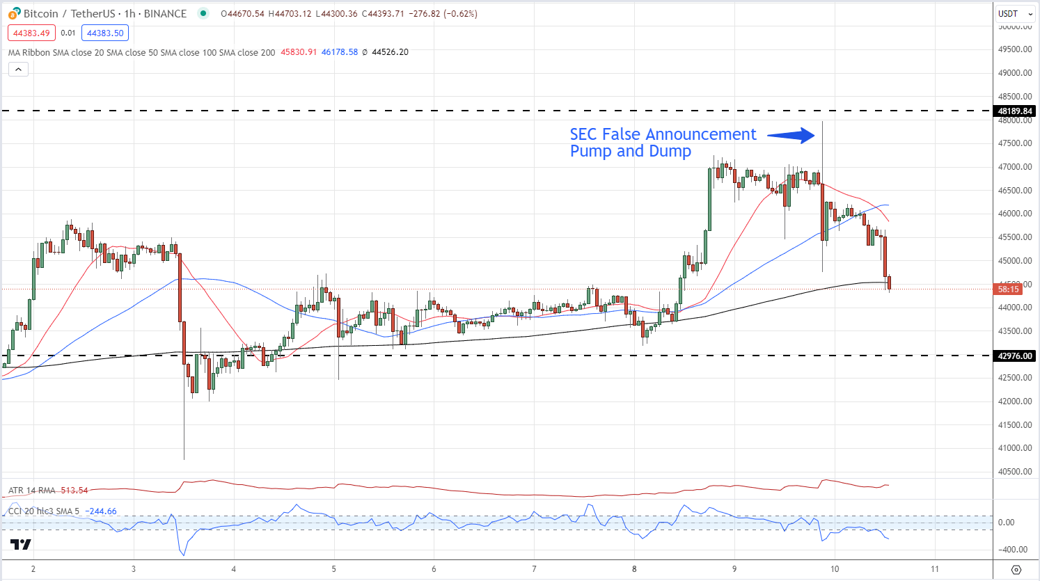 Bitcoin ETF Decision D-Day, SEC Fake Approval Announcement Sparks BTC/USD Volatility