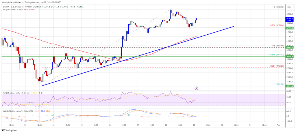 Bitcoin Price Restarts Increase – Can BTC Pump To $45K Again?