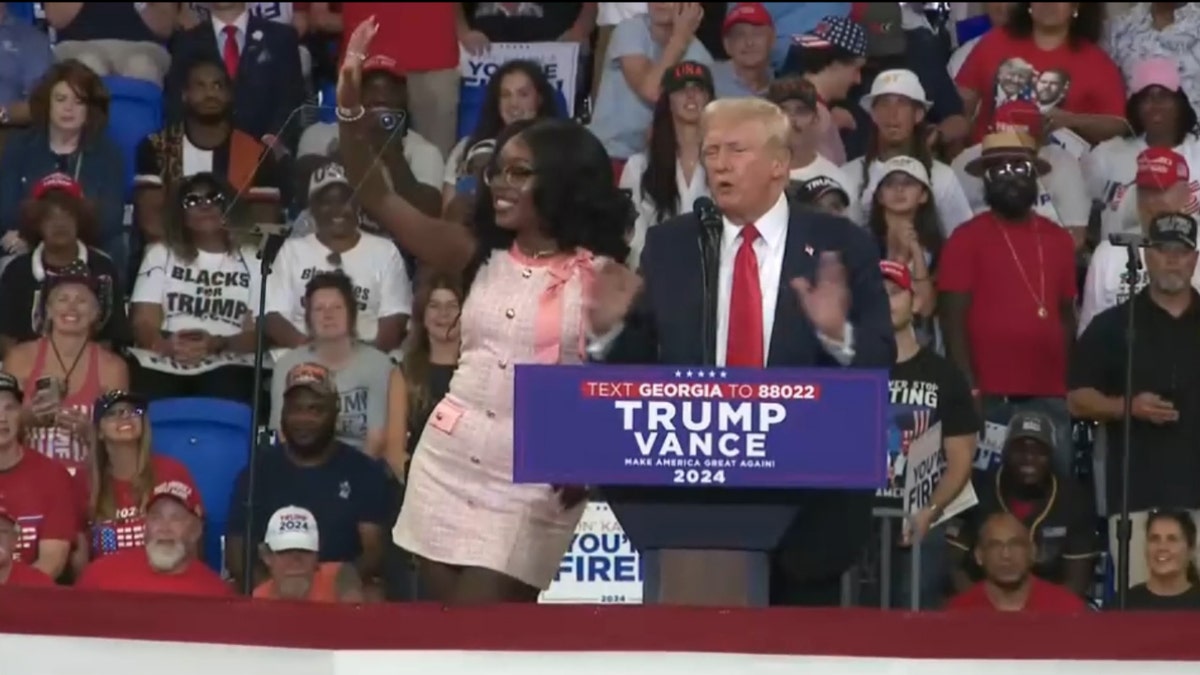 Former President Trump introduces Michaelah Montgomery at Atlanta rally