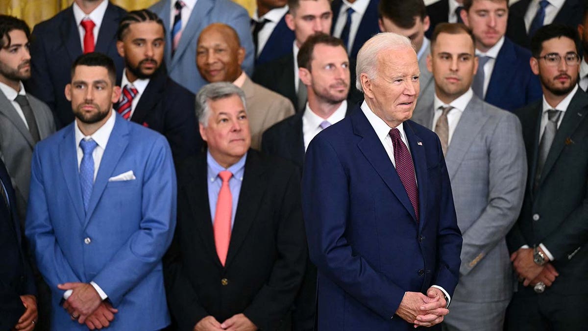 President Biden asks for direction during Rangers’ World Series celebration at White House: ‘What am I doing?’