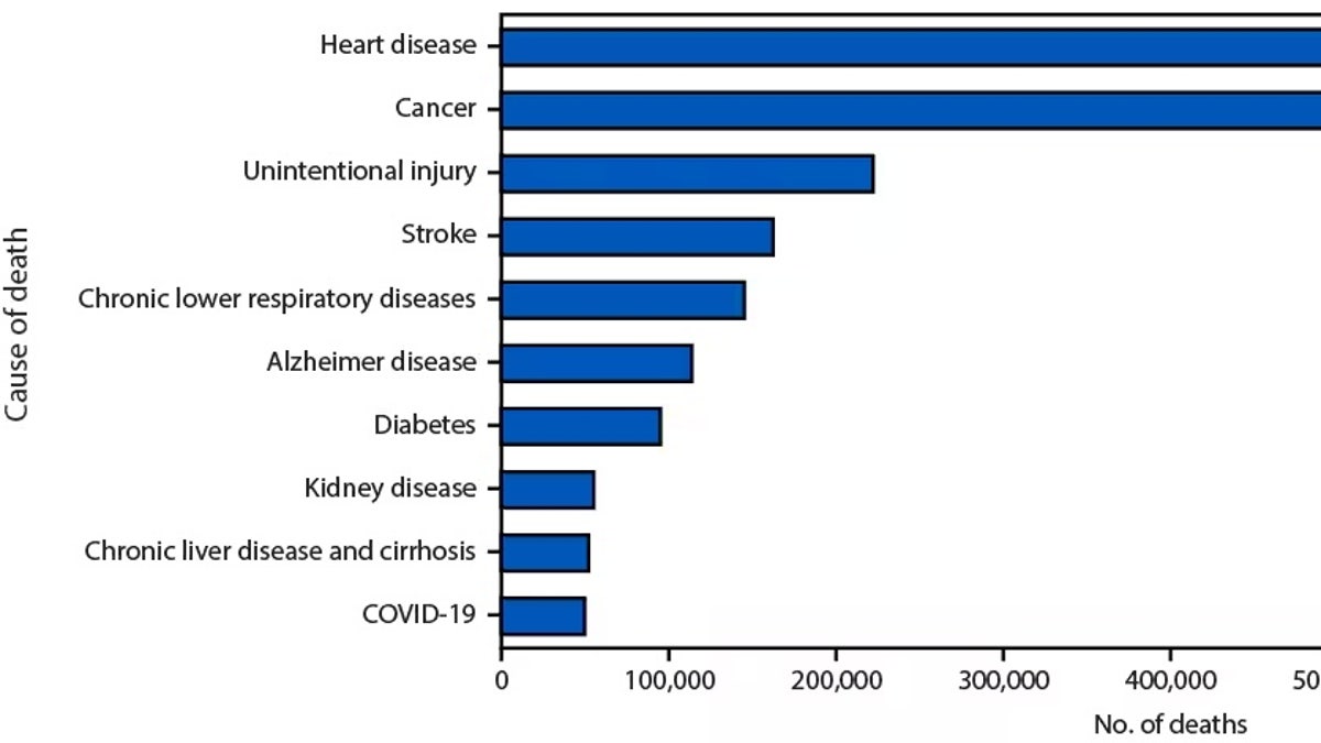 Top causes of death in the US — see the CDC’s latest list